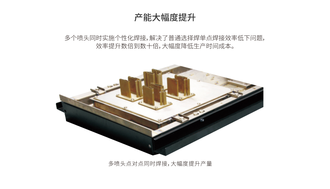 多個噴頭同時焊接，焊接效率提升數(shù)十倍